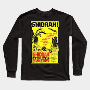 Classic Kaiju Movie Poster - Dragon vs Lizzard Long Sleeve T-Shirt